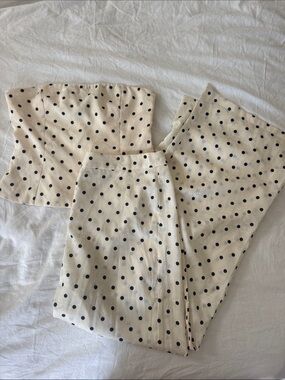 Princess Polly Polka Dot Two-Piece Set - Black on Cream